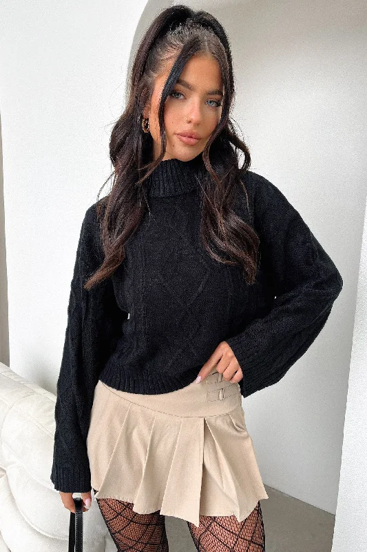 Rian Knit Jumper - Black Tough Women's Military - inspired