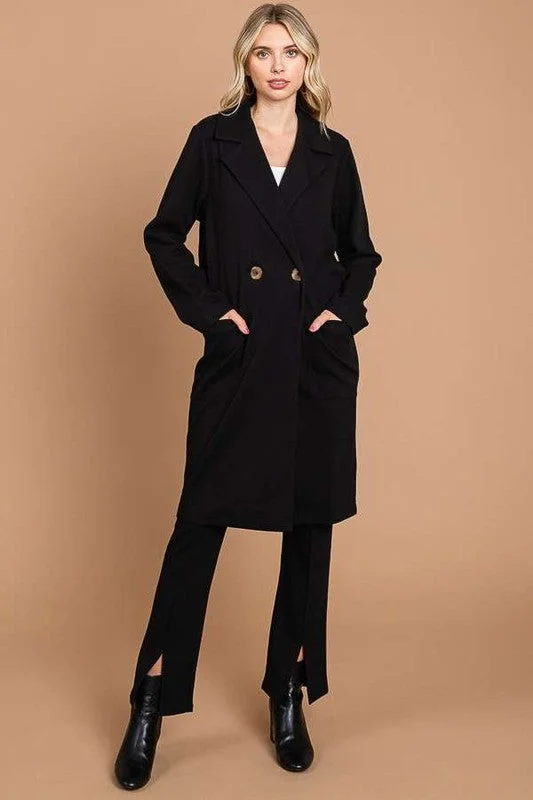 Culture Code Double Breast Lapel Collar Coat Trendy Women's Oversized