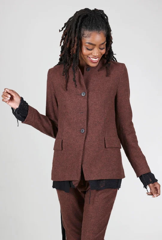 Smith Flannel Jacket, Dark Terracotta Dynamic Women's High - energy