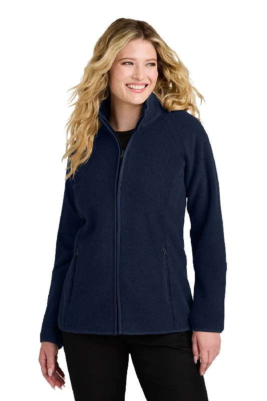 Port Authority Womens C-FREE Raglan Pill Resistant Fleece Full Zip Jacket - True Navy Blue - New Polished Women's Silk Port Authority Womens C-FREE Raglan Pill Resistant Fleece Full Zip Jacket - True Navy Blue - New Polished Women's Silk