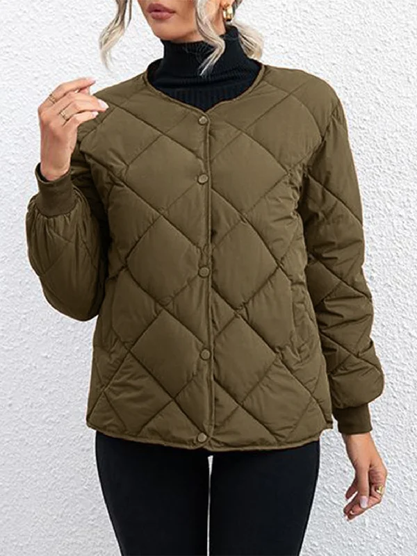 Bubble Texture Snap Down Long Sleeve Winter Coat Australian Beach