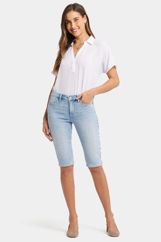 Sophie Bike Capri Jeans - Misty Ridge Dapper Women's Bow - adorned