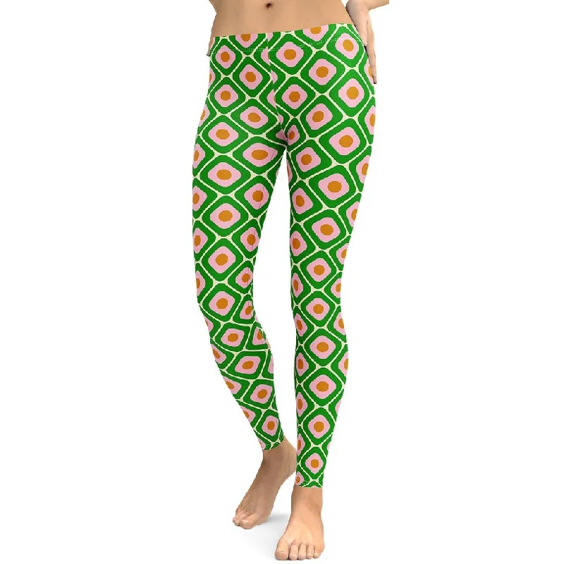 70s Retro Pattern Leggings Earthy Women's Hemp - based Earthy Women's Hemp - based