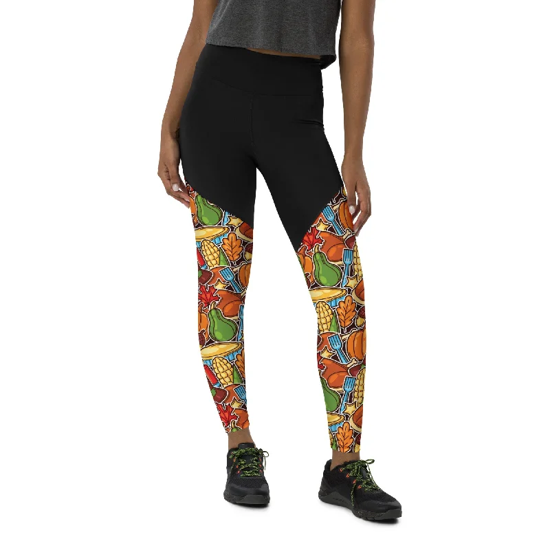 Thanksgiving Celebration Compression Leggings Cool Women's Skate