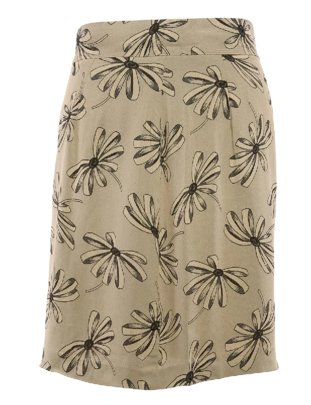 Floral Dark Grey Mini Skirt - M performance