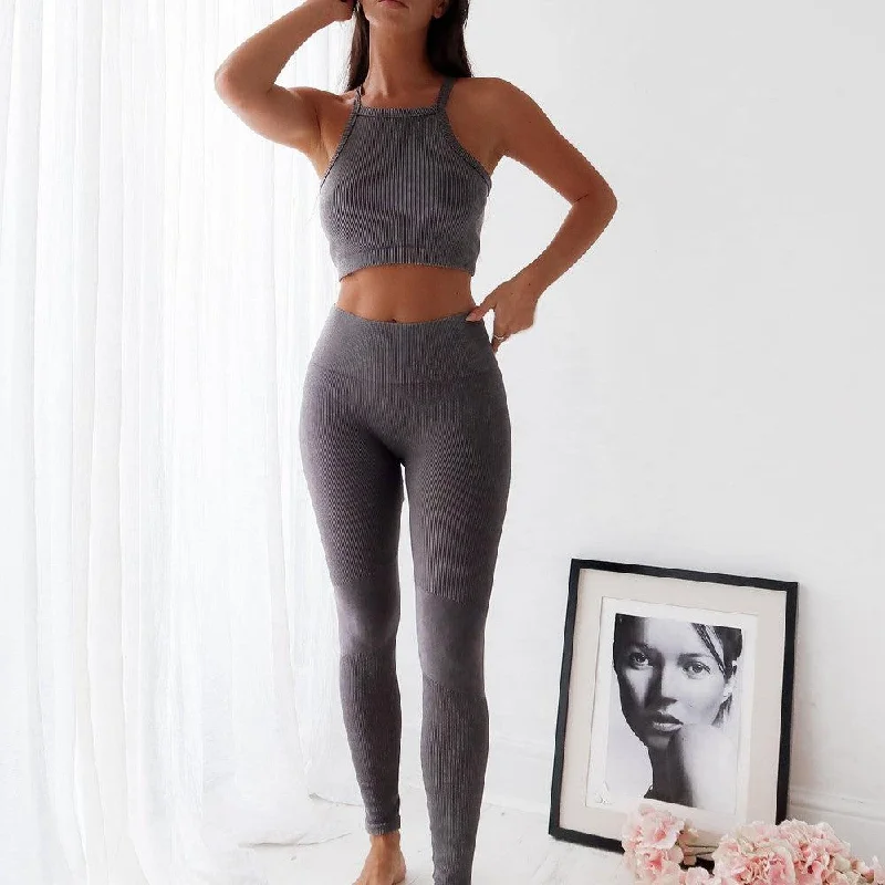Seamless High Waist Leggings- Grey Unique Women's Upcycled Unique Women's Upcycled