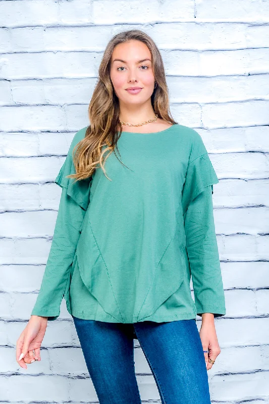 Round Neck Long Sleeve Top (T2031-KL) Refined Women's Velvet