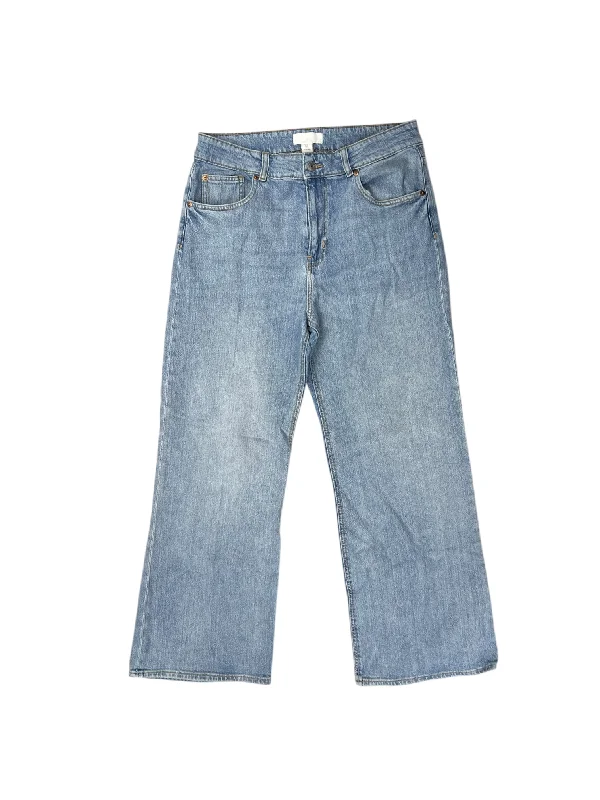 Jeans Wide Leg By H&m In Blue Denim, Size: 12 Country