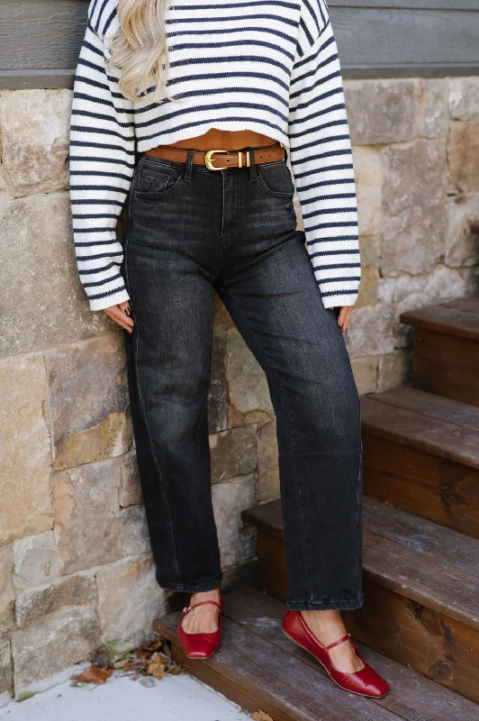 Super High Rise Panel Jeans- Black Confident Women's High - fashion