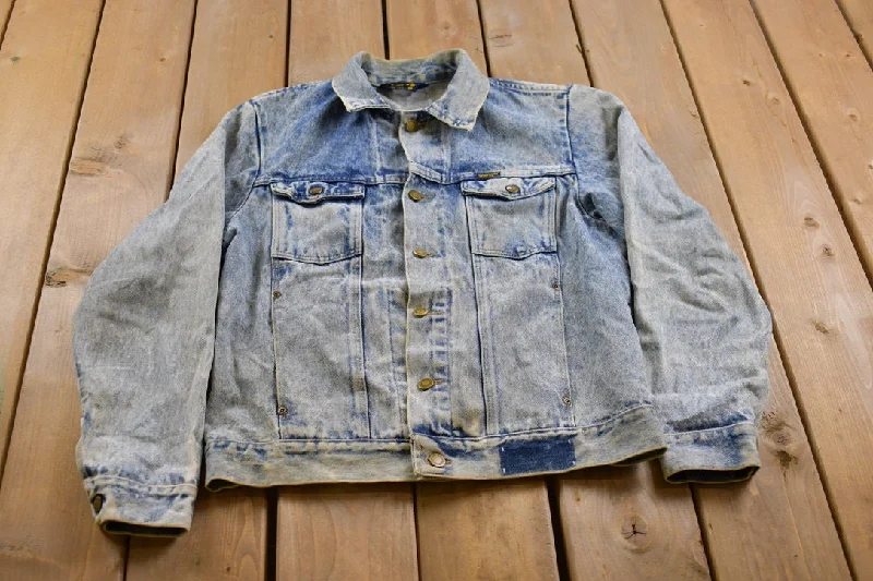 Vintage 1990s Wrangler Denim Jean Jacket Dynamic Women's Moto