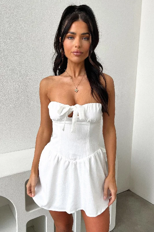 Penton Mini Dress - White garde garde