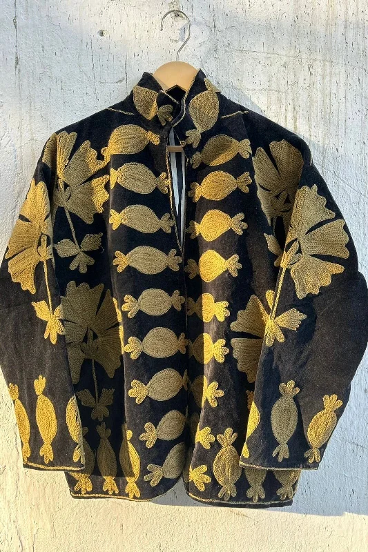 EMBROIDERED VELVET JACKET LANGU Vintage Women's 1970S 