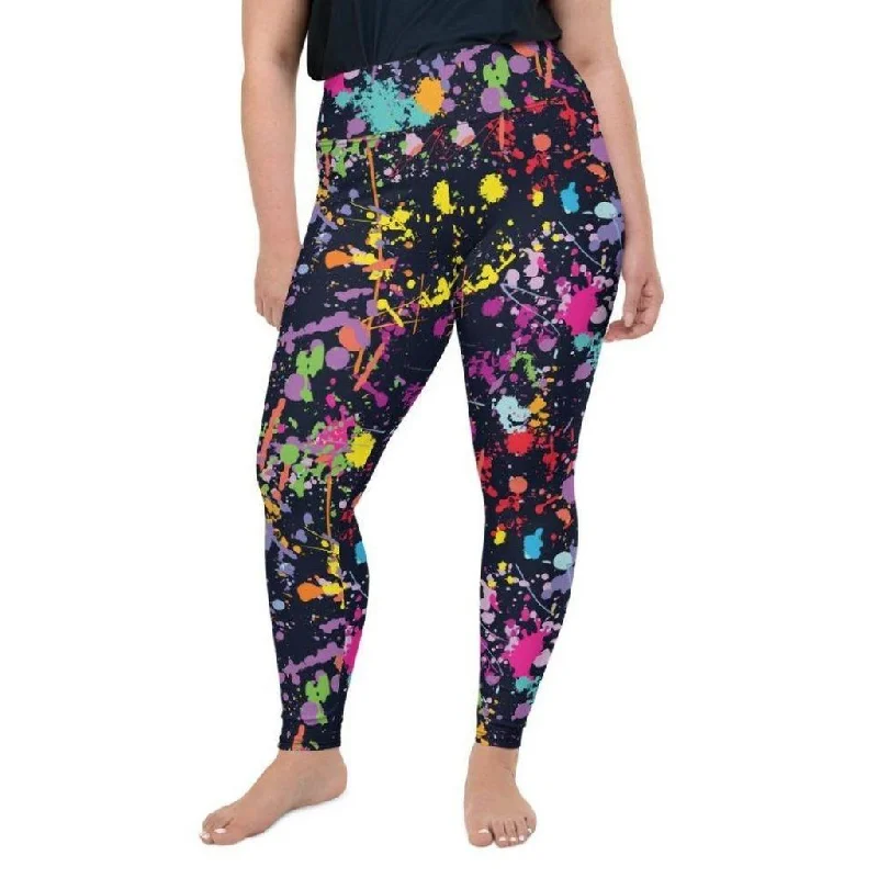 Colorful Abstract Plus Size Leggings Cashmere