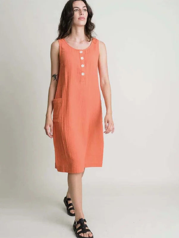 Flori Cotton Sun Dress | Orange Edgy Women's Punk