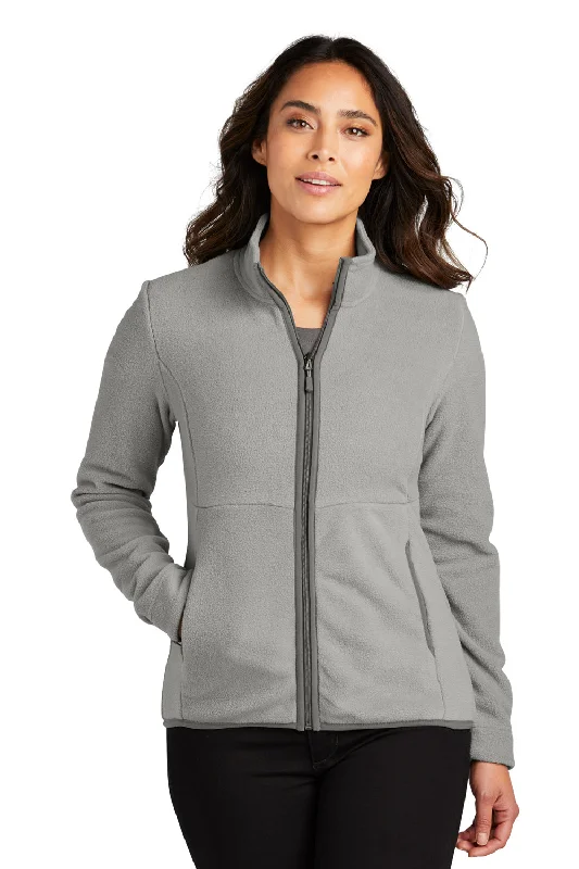 Port Authority Womens Connection Pill Resistant Fleece Full Zip Jacket - Gusty Grey Cozy Women's Sherpa - lined
