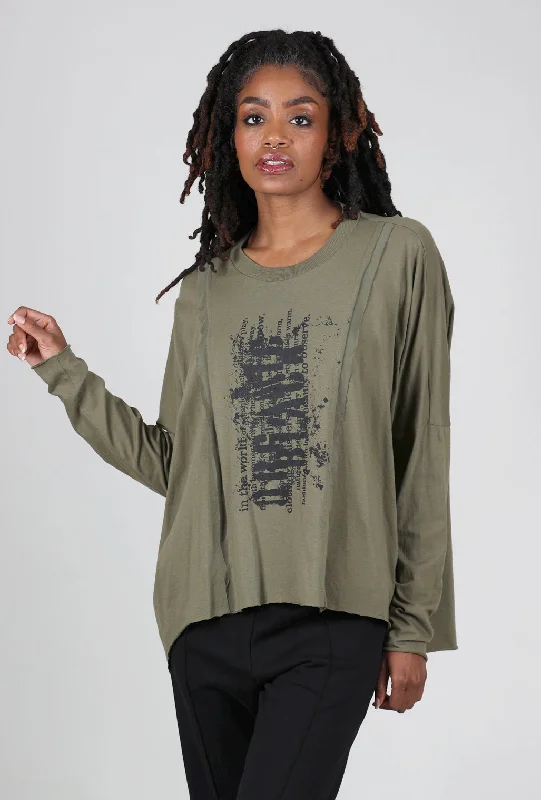 Birka Oversized Tee, Olive Feminine Women's Style 