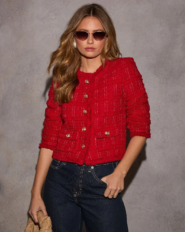 Romella Cropped Tweed Jacket Relaxed Women's 