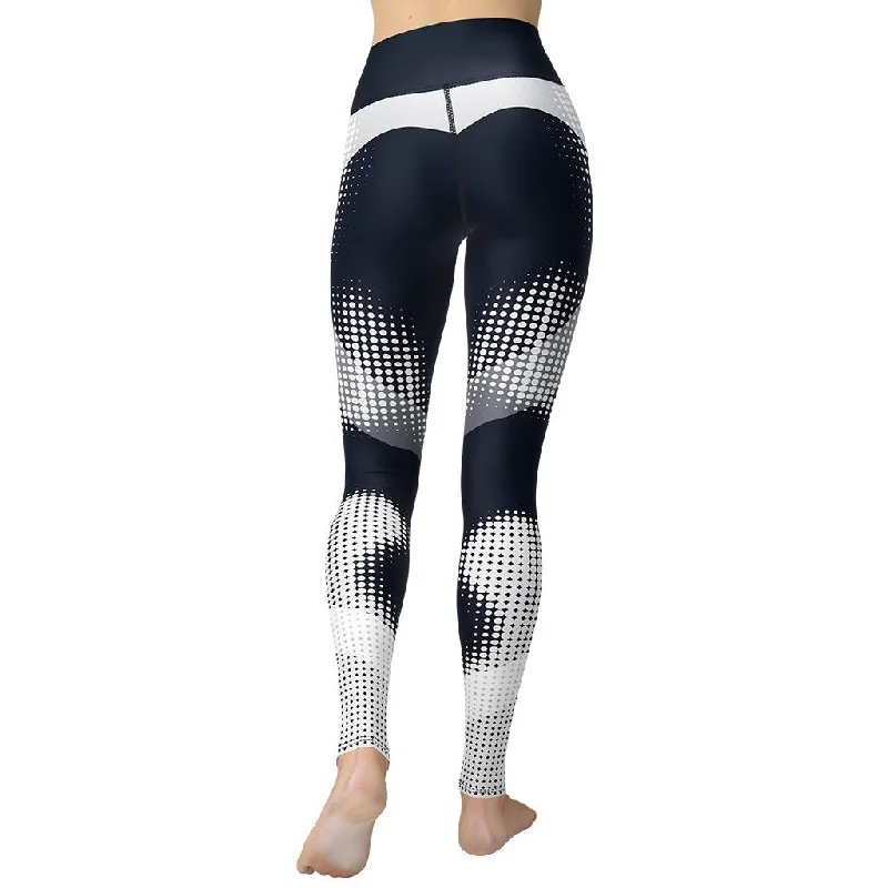 Gray Geometric Heart Yoga Leggings Women