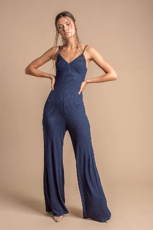 Indigo V-Neck Cami Jumpsuit Athletic Women's High - 