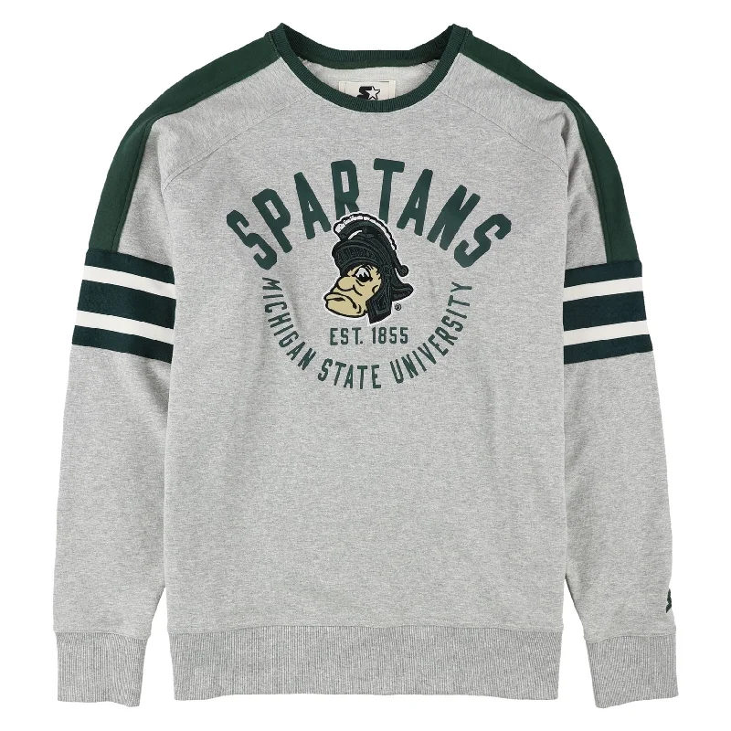 STARTER Womens Michigan State Spartans Sweatshirt, Grey, Large Modern Women's 