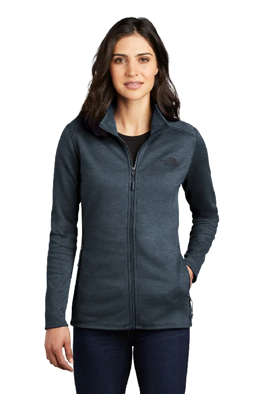 The North Face Womens Skyline Full Zip Fleece Jacket - Heather Urban Navy Blue Youthful Women's Anime - inspired