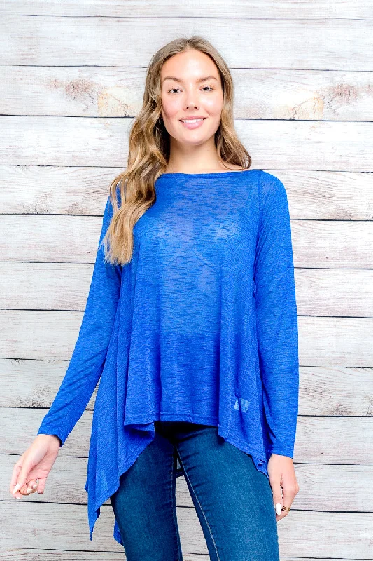 Boat Neckline Long Sleeve Tunic Top (SW13494) Artistic Women's Hand - painted