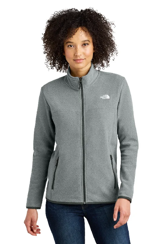 The North Face Womens Glacier Fleece Full Zip Jacket - Heather Medium Grey - New Monochromatic Office Style The North Face Womens Glacier Fleece Full Zip Jacket - Heather Medium Grey - New Monochromatic Office Style
