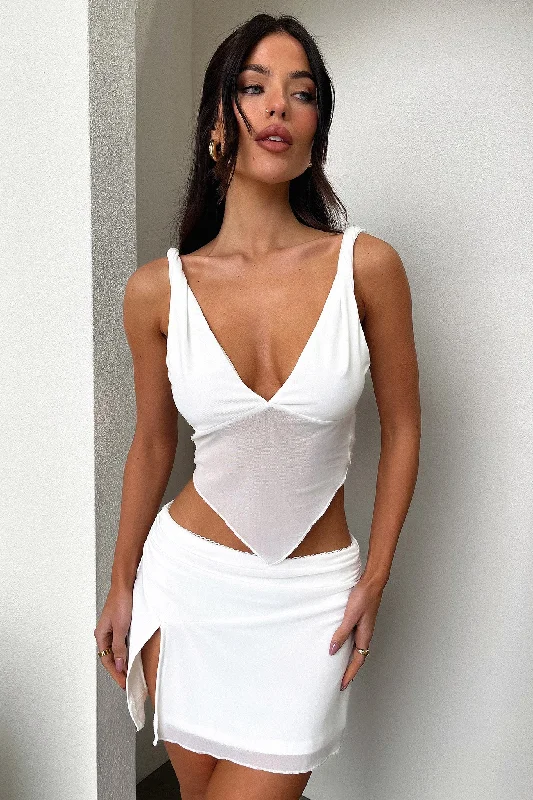 Tanaya Skirt - White Youthful Women's Pop Youthful Women's Pop