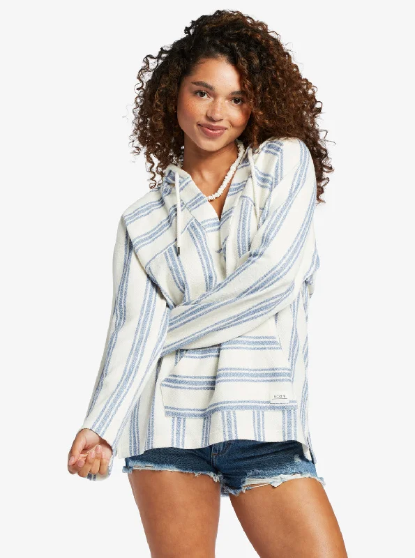 Wild And Free Poncho Style Hoodie - Bayside Stripe British Gentlewoman Style