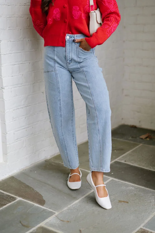 Ava High Rise Barrel Jeans Dynamic Women's High - energy