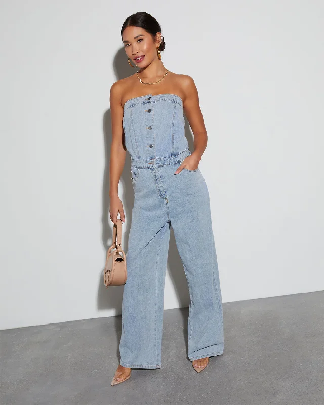 Beverly Strapless Denim Jumpsuit Hip Women's Urban
