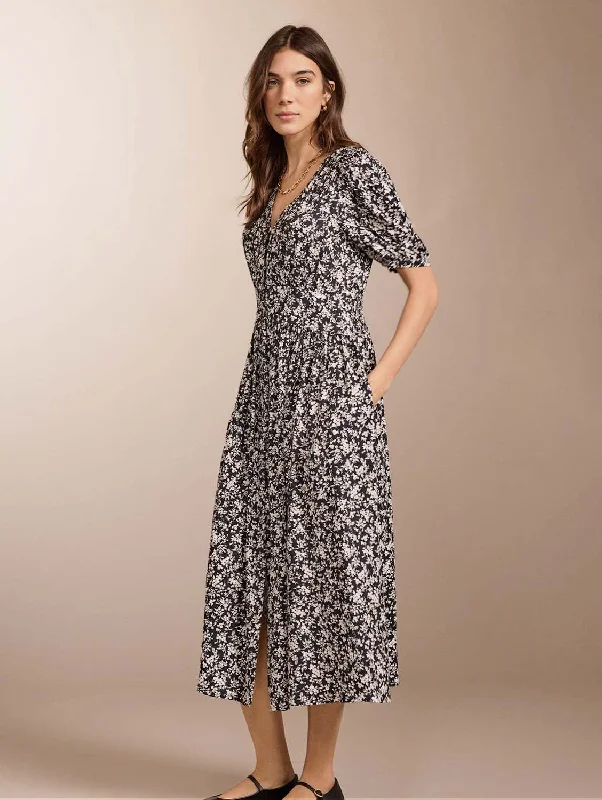 Holly LENZING™ ECOVERO™ Dress | Black Ditsy Cozy Women's Winter