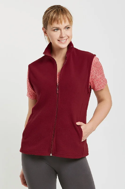 SOFRA LADIES POLAR FLEECE VEST (LPF100_BURG) Refined Women's Velvet