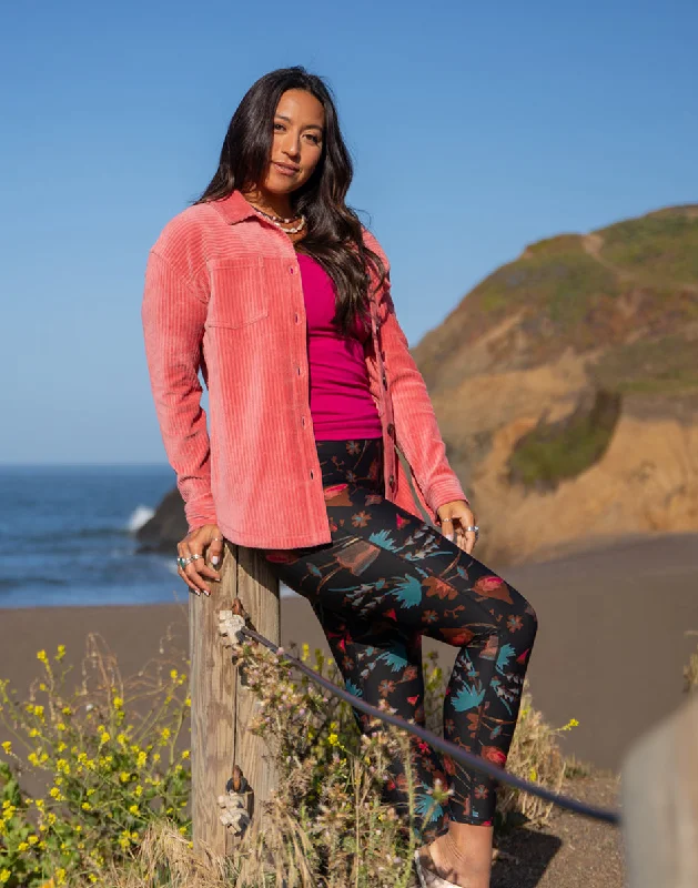 Hudson Stretch Cord Shacket: Henna Stylish Women's Neon