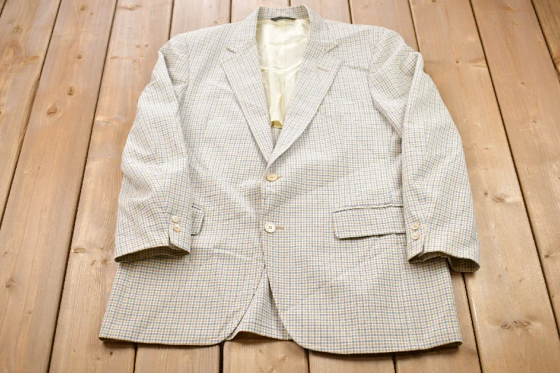Vintage 1990s Plaid Blazer Jacket Dynamic Women's Moto