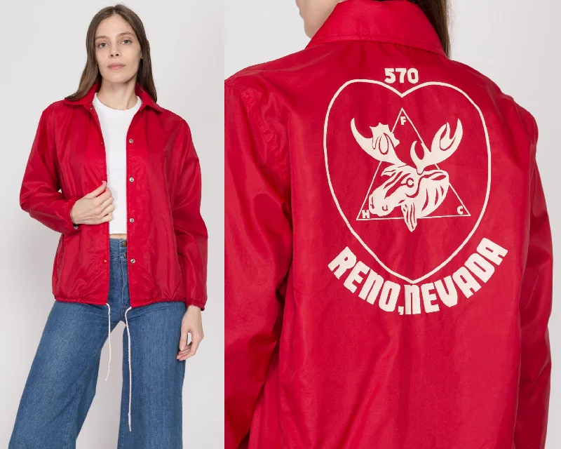 Large 70s Women Of The Moose Red Windbreaker Cashmere