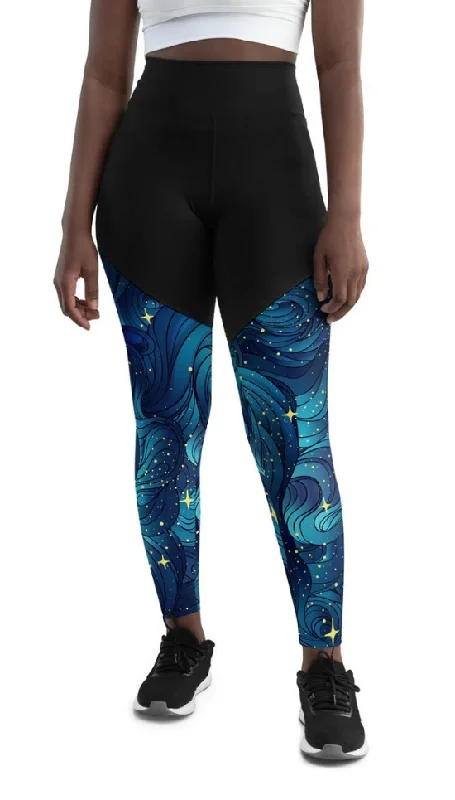 Starry Night Compression Leggings Cashmere