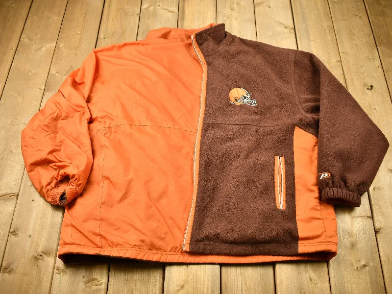 Vintage 1990s Cleveland Browns NFL Pro Player Reversible Jacket Cozy Women's Winter