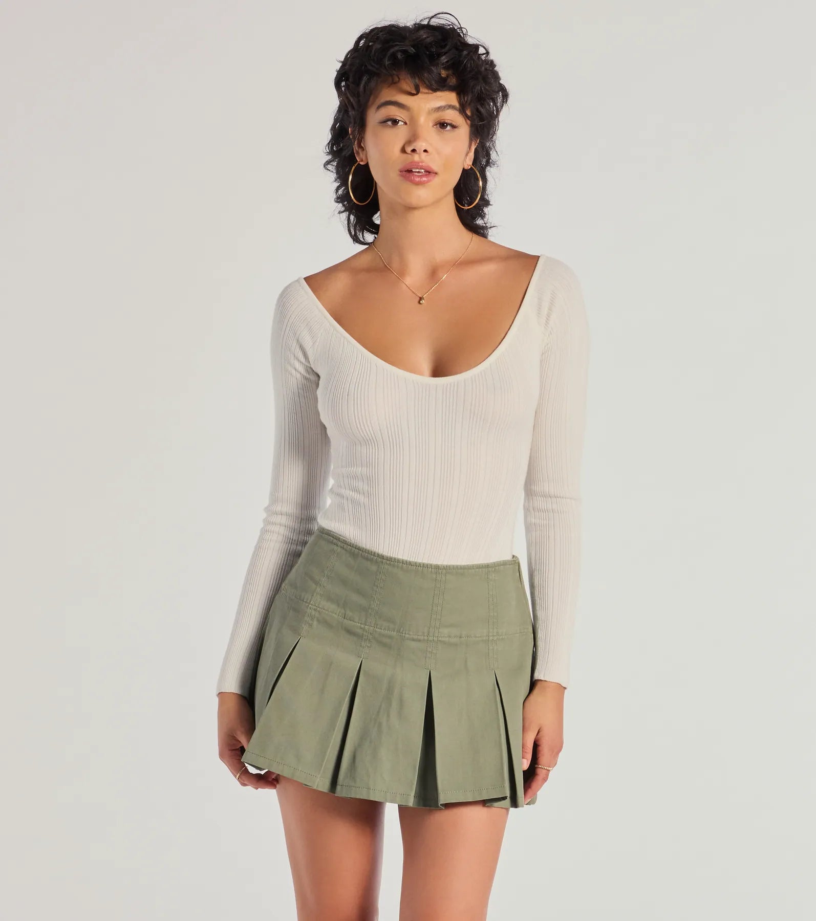 Elevated Essential Ribbed Knit Long Sleeve Bodysuit Australian Beach