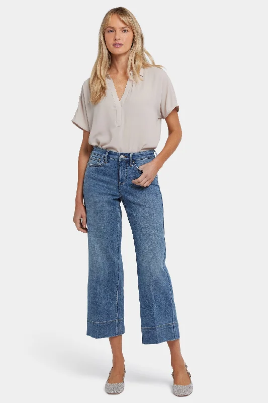 Teresa Wide Leg Ankle Jeans - Majorca Bay Traditional Women's Wool