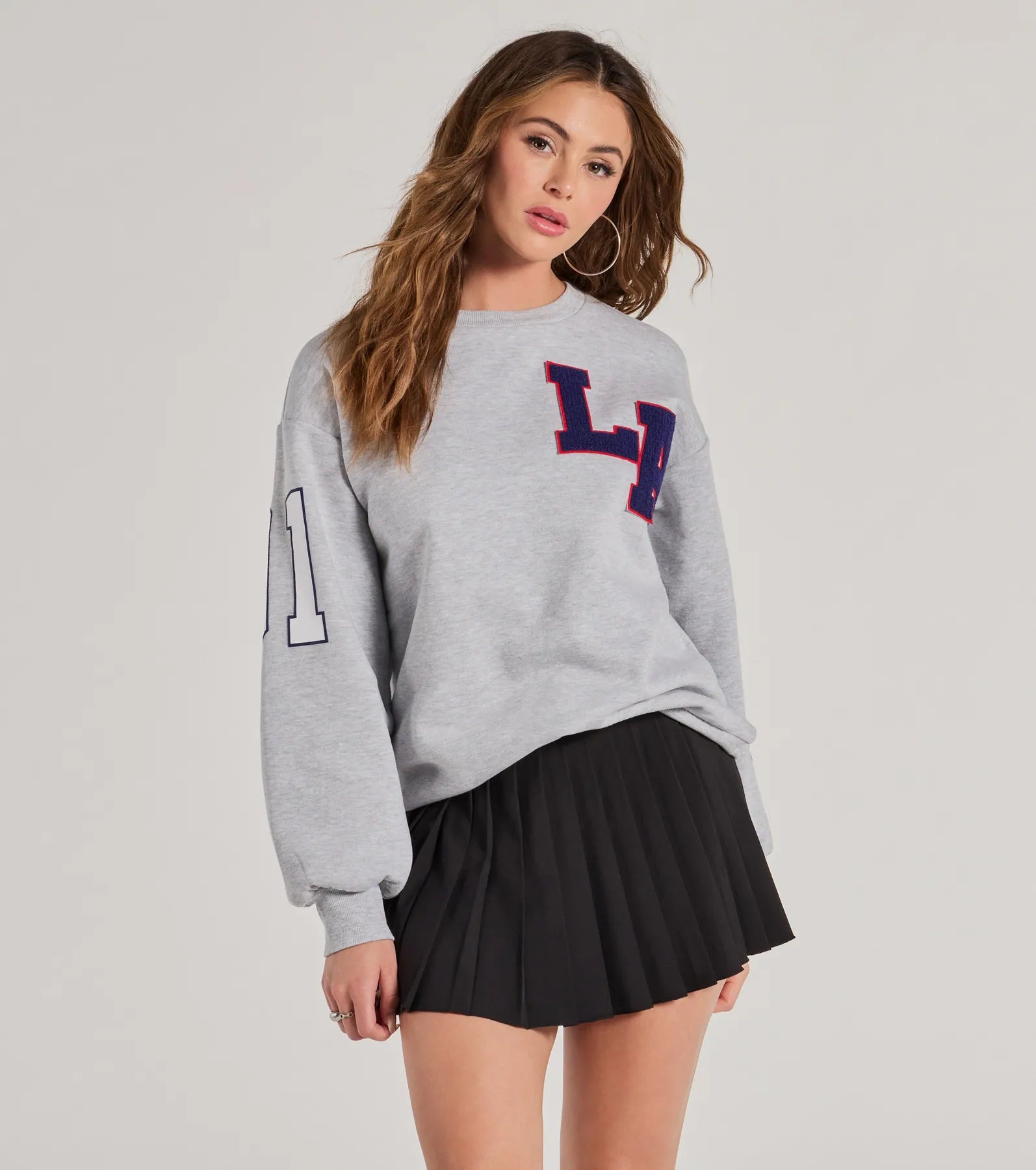 LA Graphic Fleece Sweatshirt Confident Women's High - fashion