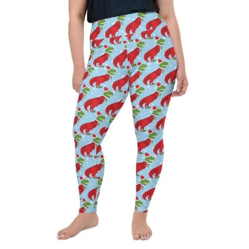 Christmassy Dinosaurs Plus Size Leggings Adventure