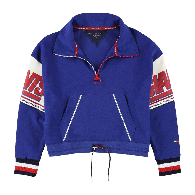 Tommy Hilfiger Womens New York Giants Sweatshirt, Blue, Small Feminine Women's Soft  Feminine Women's Soft 