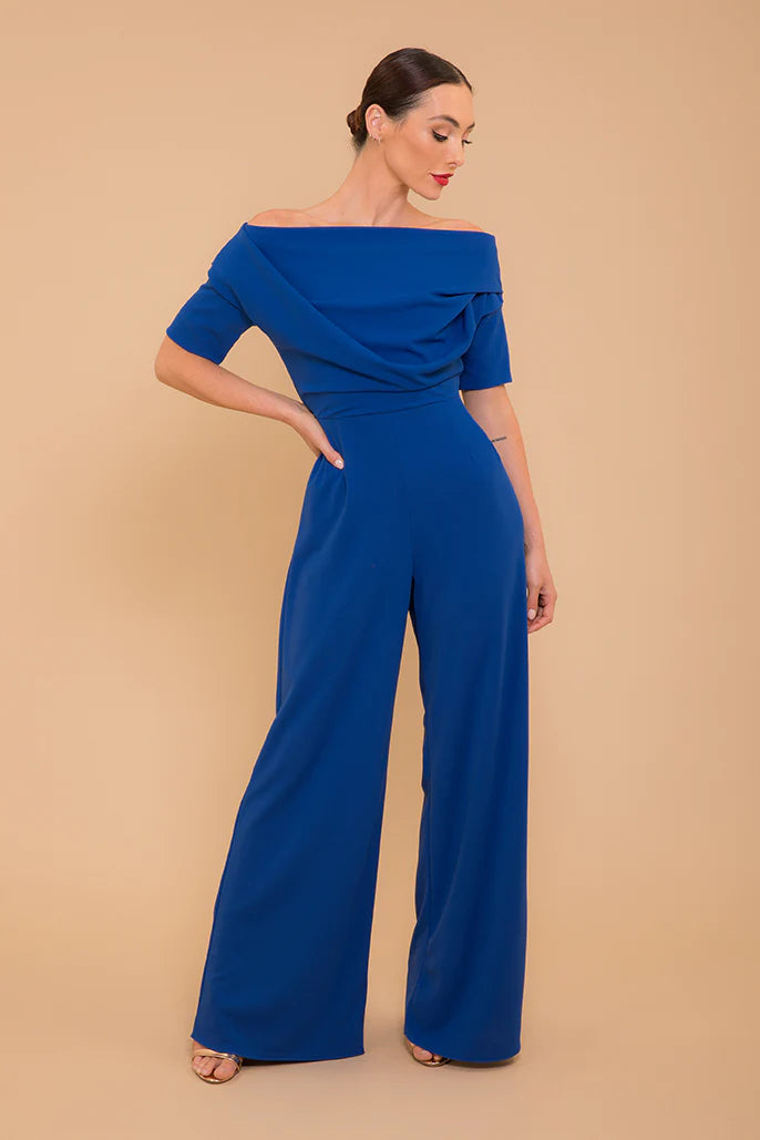 LIMA CREPE JUMPSUIT (COBALT) Cozy Women's Winter