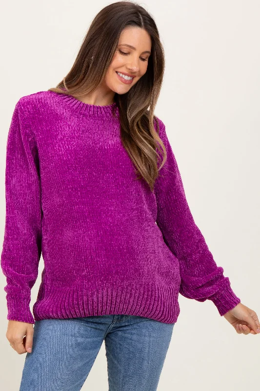 Magenta Chenille Knit Maternity Sweater Dynamic Women's Moto