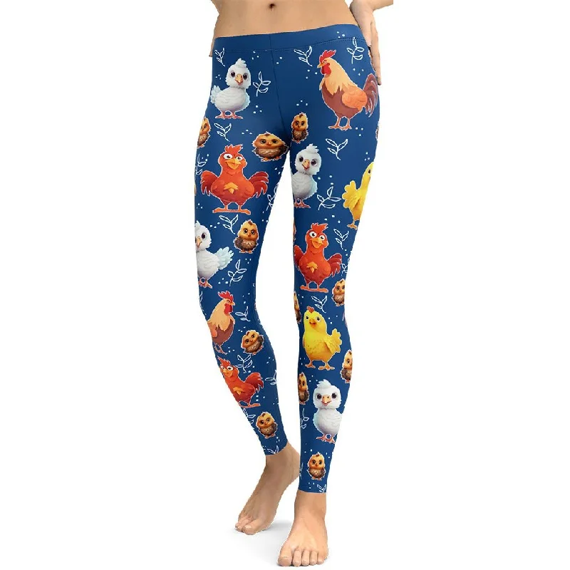 Chicken Leggings Artistic Women's Hand - painted Artistic Women's Hand - painted