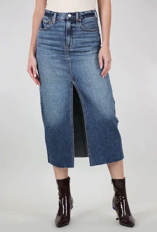 Alice High-Rise Midi Skirt, Fairfax Blue Traditional Women's 