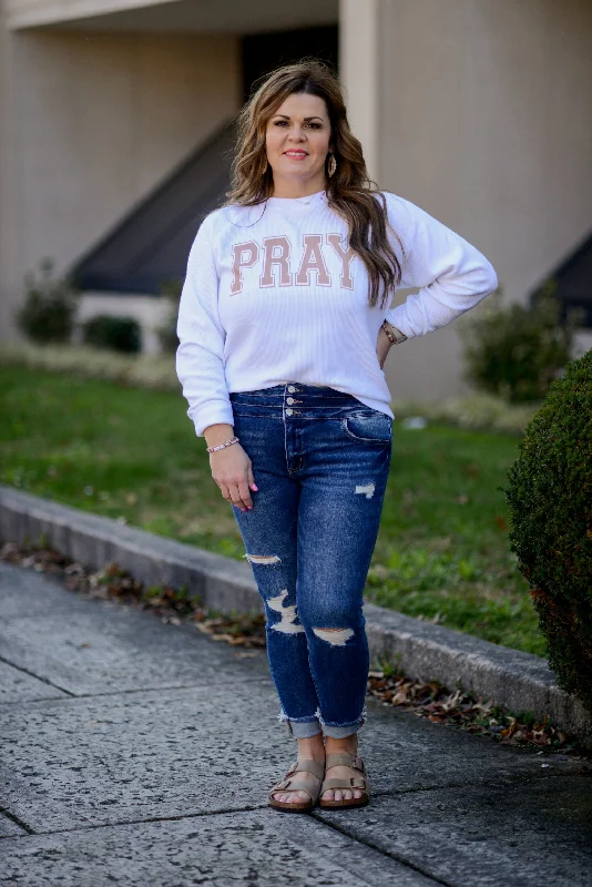 PRAY Corded Crew Unique Women's Upcycled