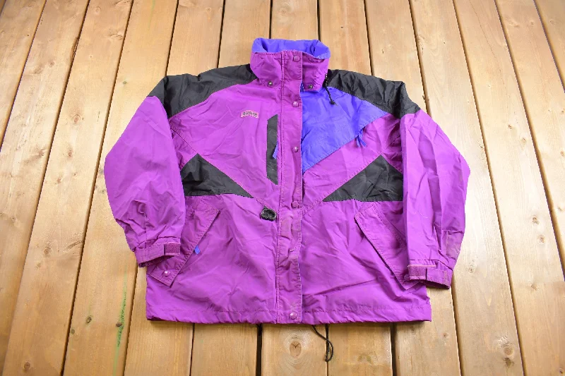 Vintage 1990s Columbia Sportswear Full Zip Windbreaker Jacket Hip Women's Retro