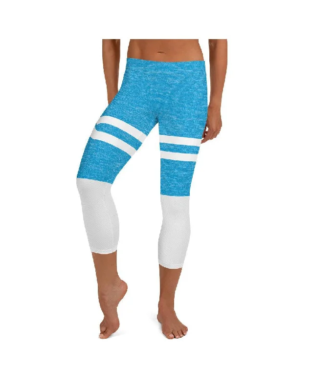 Blue and White Infinity Capris Dynamic Women's Moto